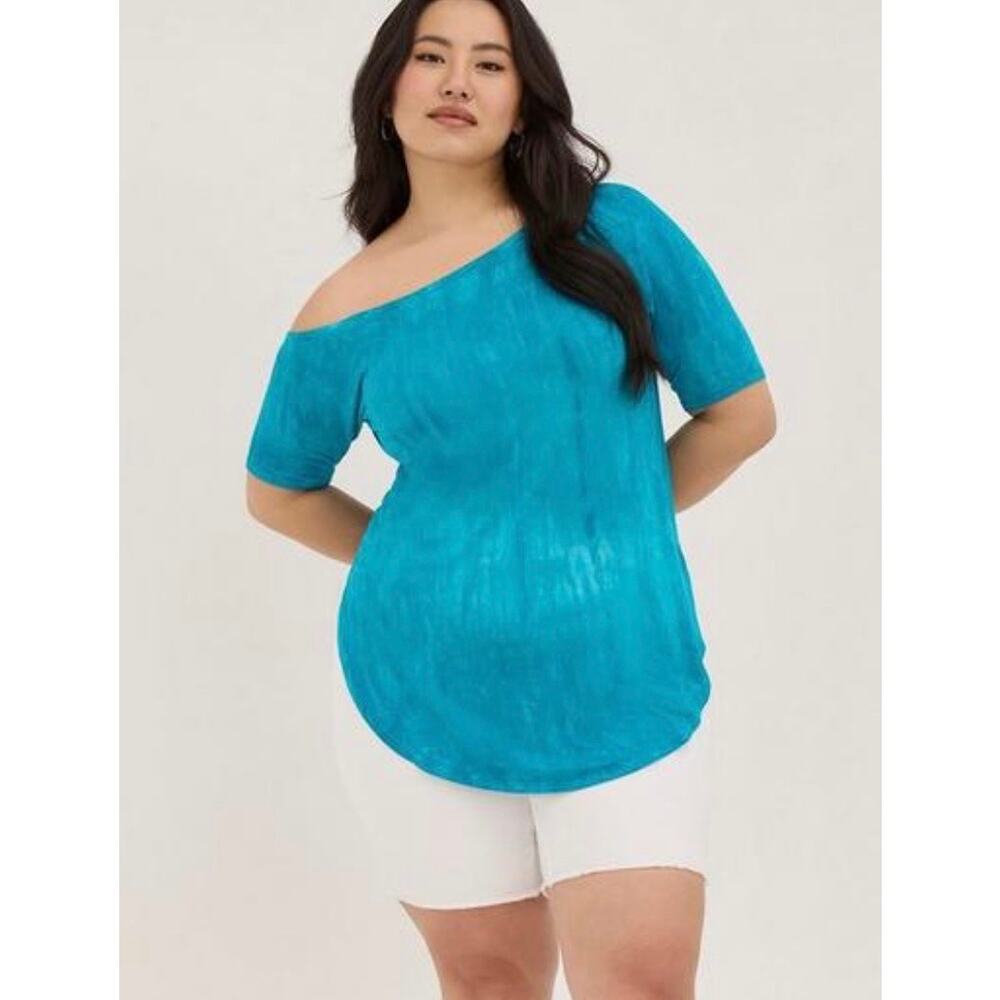 Tunic Off-Shoulder Super Soft Short Sleeve Tunic Tee - size 1